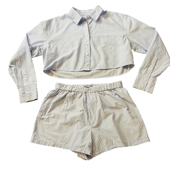 Reformation Blue and White Striped Willow Pajama Set Size Small - Picture 3 of 16